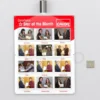 Wall-mounted Employee of the Month display board with 12 staff photos in clear acrylic A5 pockets, topped with a red branded Calorforce header.