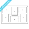 Customisable DDP Workshop Flash Board with 6 A4 pockets in portrait and landscape orientation, wall mounted with satin silver fixings