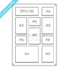 Customisable acrylic display board featuring a mix of A4, A5, A6, and 297x105mm pockets in a portrait format.