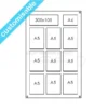 Customisable vertical acrylic display board with 9 A5, 1 A6, and 1 wide landscape pocket layout.