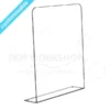 Clear acrylic checkout screen with polished edges and a secure L-shaped base return.