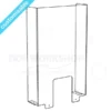 Clear acrylic checkout screen with pass-through opening and side panels for added protection.