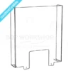 Clear acrylic protective screen with side returns and cut-out opening at the bottom center.