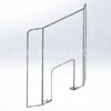 Clear PETG wraparound counter safety screen with pass-through opening and angled side panels