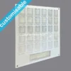 Customisable white staff photo board with 30 clear acrylic portrait pockets and a footer pocket for organisation branding.