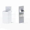 Acrylic dump bin display with integrated iPad holder and brochure pockets by DDP Workshop.