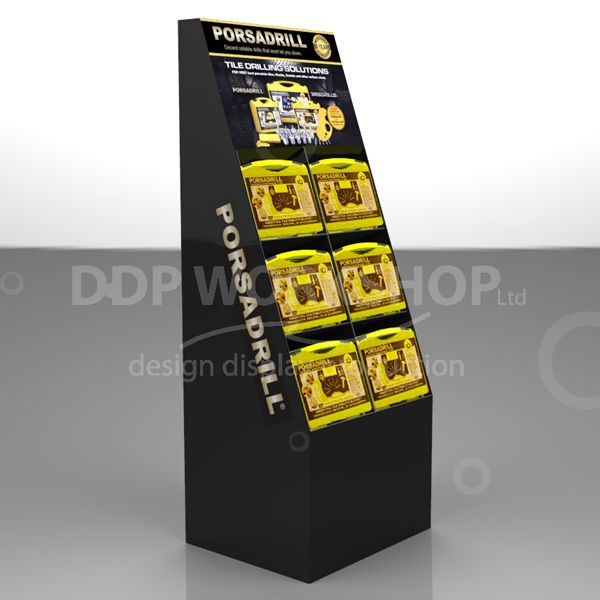 Six Pocket Floor Standing Cardboard Display Stand
