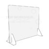 Clear acrylic desk-mounted safety screen with freestanding feet, ideal for budget-conscious hygiene protection.