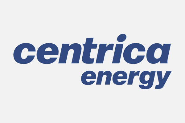 Centrica Energy logo in bold blue italicised lowercase text