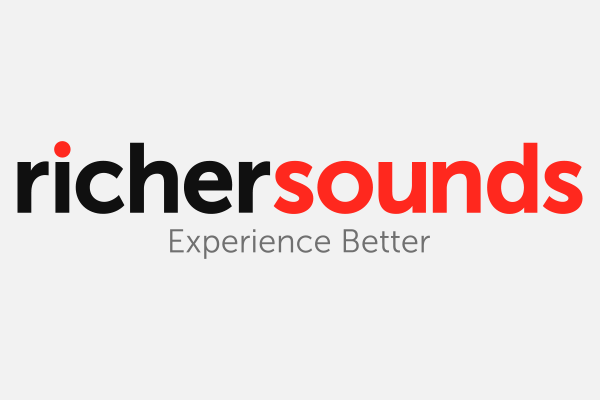 Richer Sounds logo with “richer” in black, “sounds” in red, and the tagline “Experience Better” underneath in grey